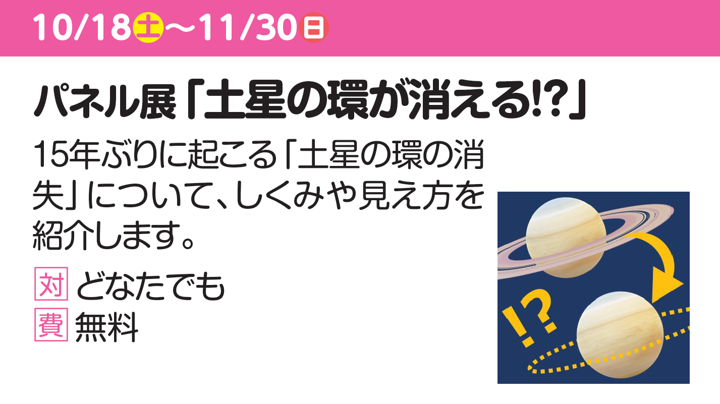 パネル展「土星の環が消える⁉」