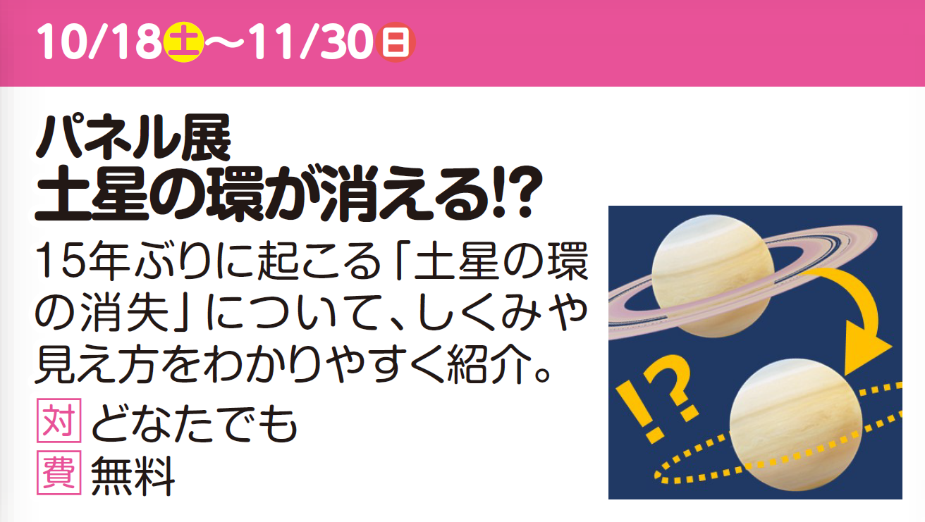 パネル展「土星の環が消える⁉」