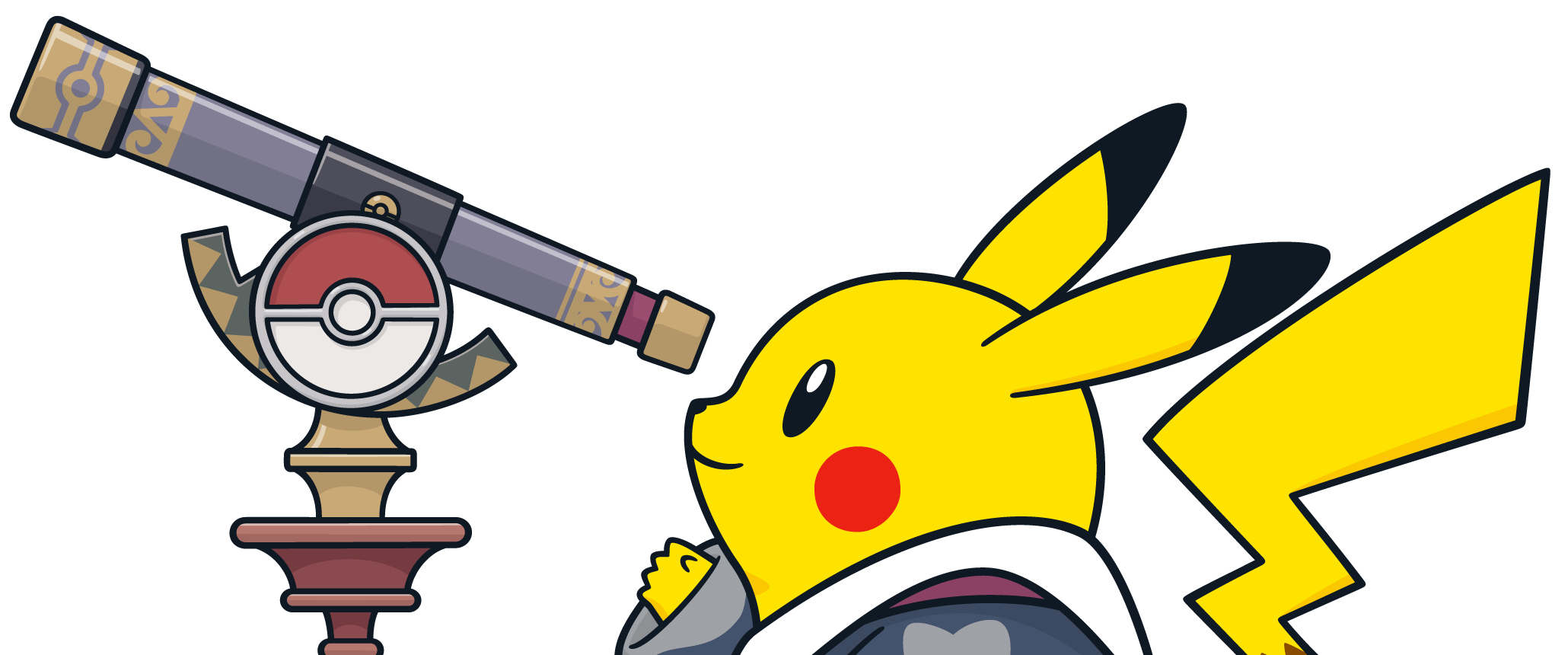 望遠鏡を覗くピカチュウ